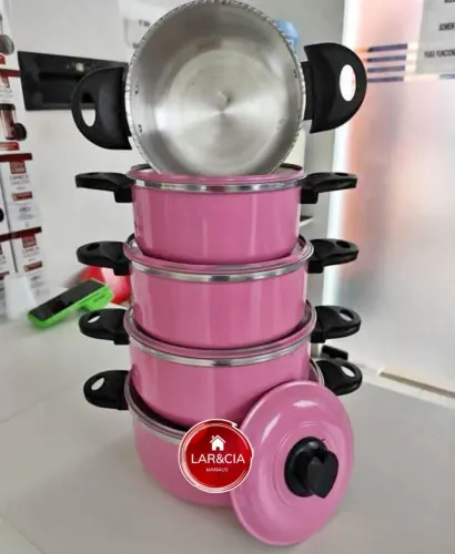 Conjunto de Panelas Rosa - Novo!