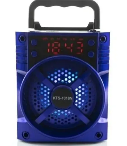Caixa de Som Portátil KTS-1028 Bluetooth, Rádio FM, Micro SD, Entrada Microfone, Relógio