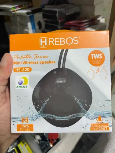 Mini Caixa de Som Wireless HREBOS HS-620 - TWS e IPX7