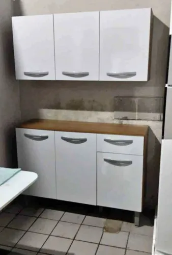 Conjunto de aerio e balcão 1.20 branco rustico
