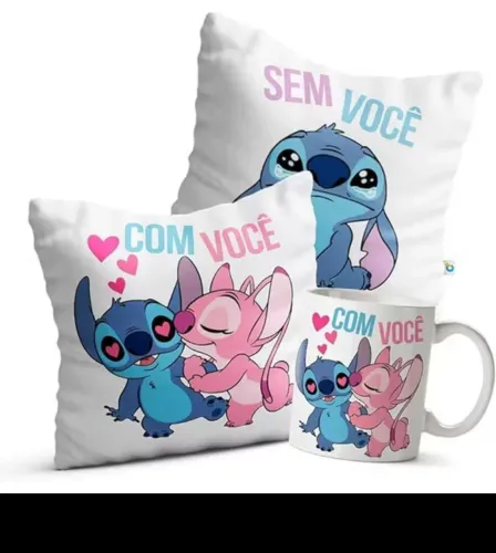 Kit 2 almofadas + 2 canecas Personalizadas com seu tema