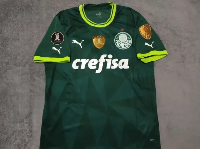 Camisa Oficial Palmeiras Puma 2023, tamanho G (54x73cm).