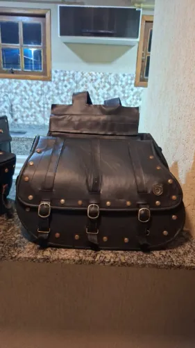 Conjunto de mala de couro 