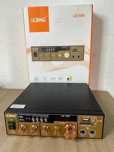 Amplificador de Áudio LE-705 Lelong - Bluetooth, USB, SD Card