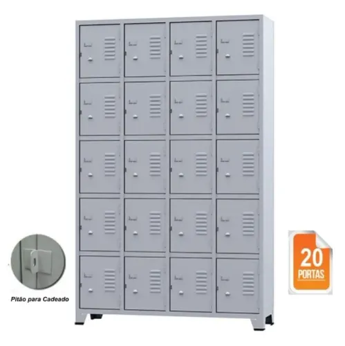 Roupeiro de Aço 20 portas Pequenas - 1,96×1,23×0,36m ENTREGAMOS DF E ENTORNO