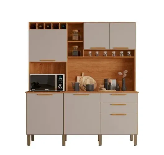 Kit Armário de cozinha Amadeirado 