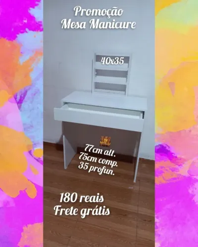 Mesa de Manicure Branca - Promoção!