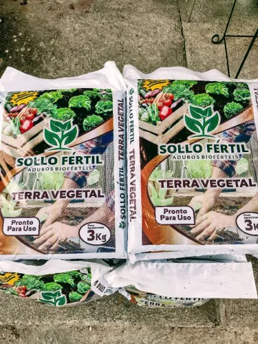 Terra Vegetal Sollo Fértil 3kg - Pronta para uso