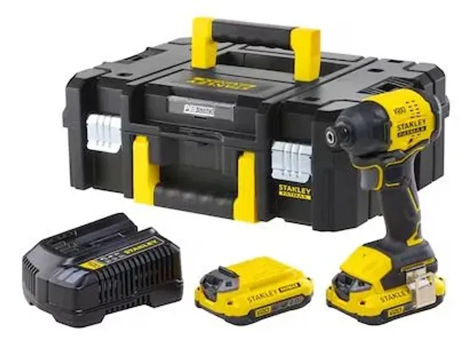 Parafusadeira Stanley De Impacto 1/4 2 Bat 20v Sbi811d2t 20v
