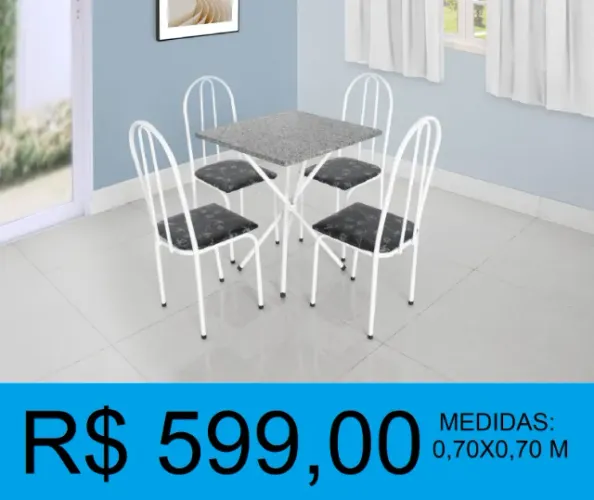 MESA 4 CADEIRAS -NOVIDADE-QUALIDADE-PREÇO BAIXO !