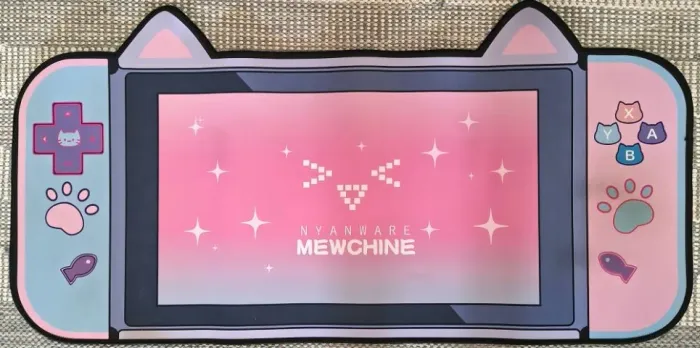 Desk Mouse Pad Gamer Nyanware Mewchine Rosa Kawaii