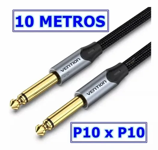Cabo P10 x P10 Trançado -10 Metros Blindado - Original Vention - R$: 150,00