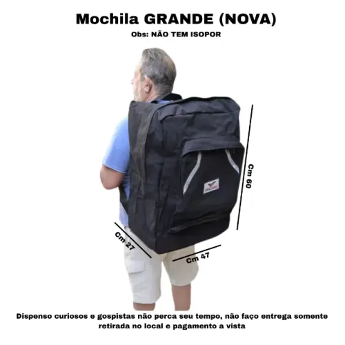 Mochila Nylon com Bolso Frontal para Motoboy Piracapas