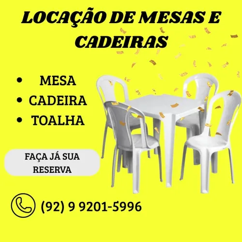 Aluguel de Mesas e Cadeiras para Eventos Iranduba e Manaus