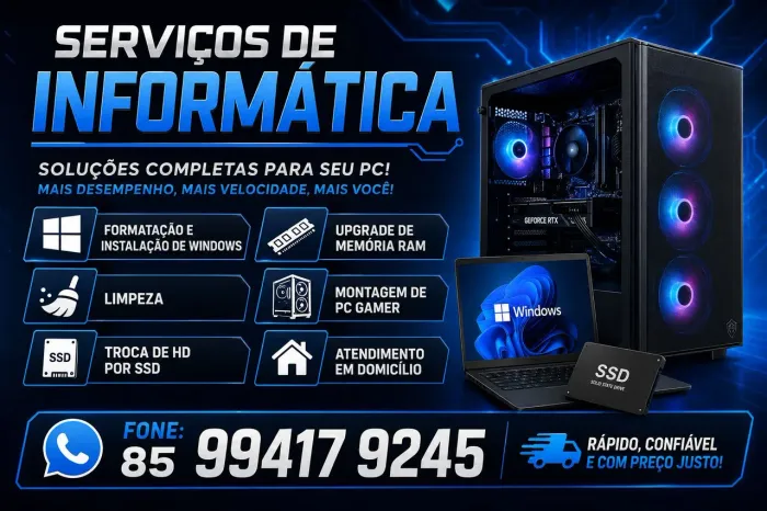 Formatação e Limpeza de Notebook e PC em Fortaleza, Maracanaú e Pacatuba