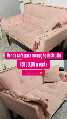 Sofá recepção rosa
