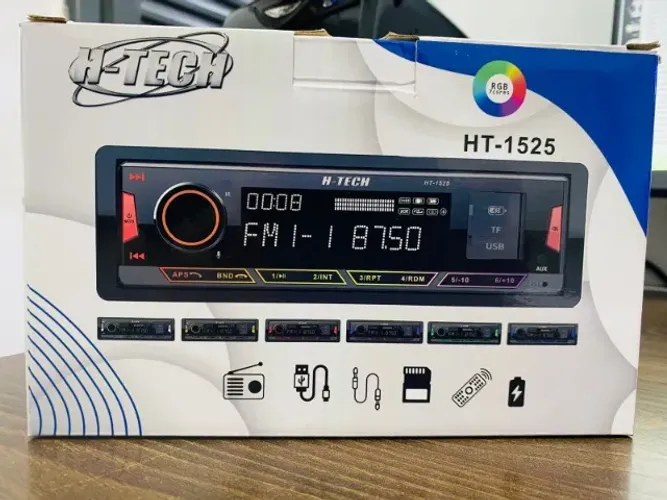 TOCA CD H-TECH COM 2 SAÍDAS SUBWOOFER E 4 SAIDAS DE 60 WRMS EXELENTE PRA SONZERA