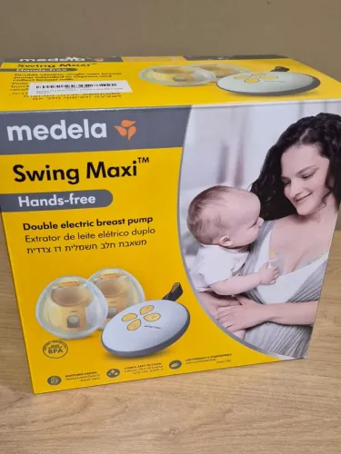 Extrator de Leite Medela Swing Maxi Hands-Free Duplo - Caixa e Acessórios
