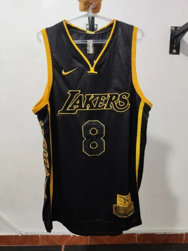 Regata NBA Lakers Jersey #8 #24 Kobe Bryant Black Mamba Golden Edition + 1 camisa BRINDE