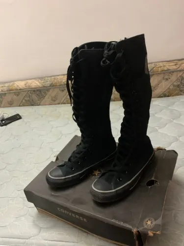 Tênis All Star Converse em lona preto cano longo