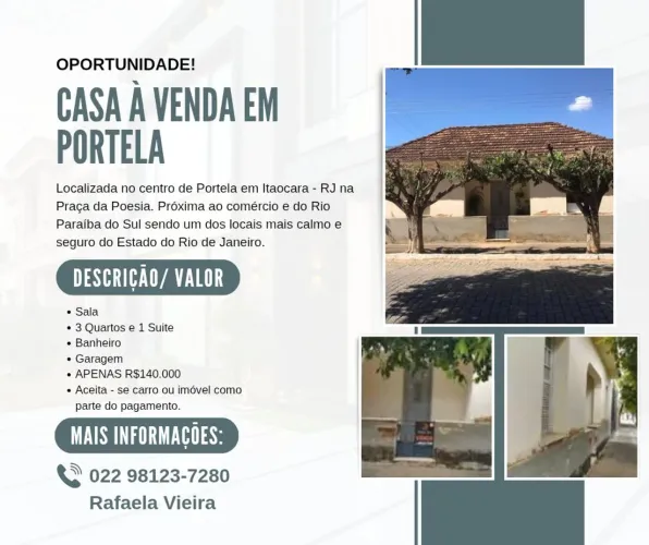 Casa à venda em Portela - Itaocara - RJ<br>