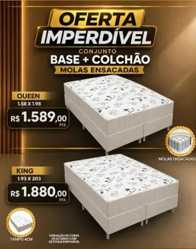 Cama Box Molas Ensacadas - Queen e King - Oferta Imperdivel - Escolha a sua...