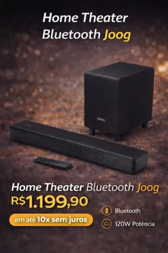 899,90 à vista Home Theater Bluetooth Joog