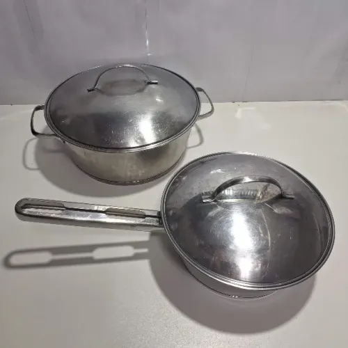 Panelas Tramontina Allegra 2 Peças Grandes 24cm e 20cm Fundo triplo Aço inox e indução