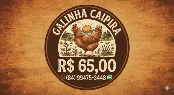 Galinha caipira abatida ou viva