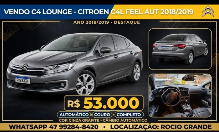 Citroen C4 Lounge Feel 1.6 Turbo Flex Aut. 2019