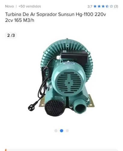 Soprador de ar Turbina 