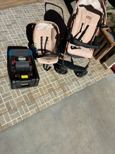 Carrinho de Passeio Burigotto Rio K + Bebê Conforto Touring X + Base Mon Amo