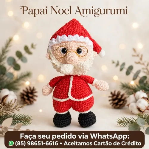 Boneco Papai Noel Amigurumi