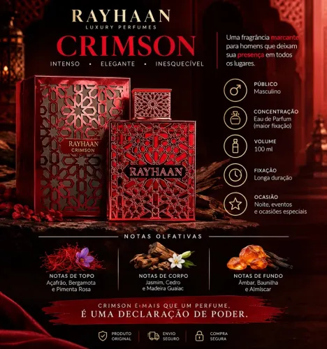 Rayhaan Crimson Eau de Parfum - 100ml - Masculino