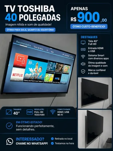 Tv toshiba 40" sem nada a arrumar