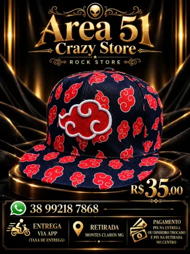 Boné aba reta Naruto (preço unidade)