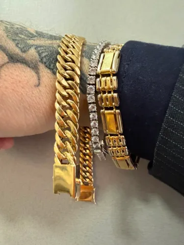 Pulseira Groumet de ouro 24.94g 18k procedência garantia eterna