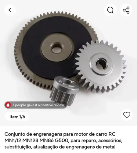 Jogo engrenagens metal Rc MN