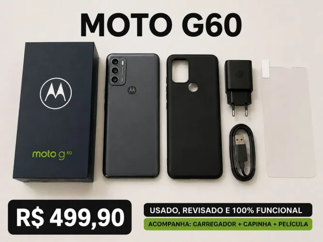 Moto G60 128GB 6GB RAM Usado + kit capinha película é carregador