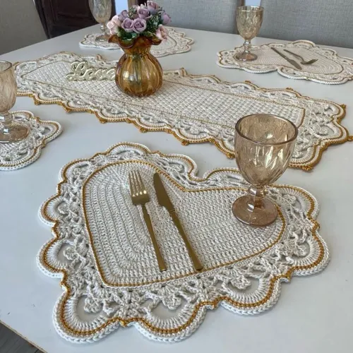 Kit Mesa Posta Crochê - Feito por encomenda