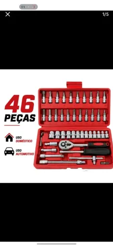 KIT FERRAMENTAS 46 PEÇAS COM CATRACA