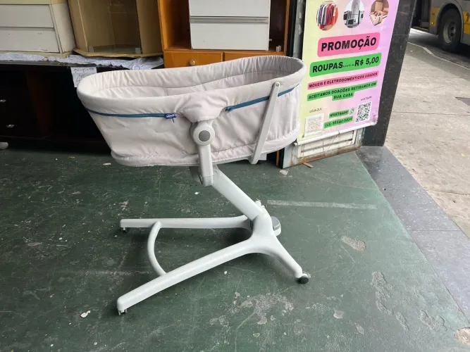 Berço Móvel Baby Hug 4 Em 1 Cinza Chicco