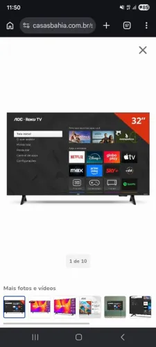 Tv smart aoc roku 32 polegadas