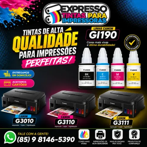Tinta Impressora Canon Linha G. Tinta Impressora Canon G3010 G3110 G3111 Dentre Outras.