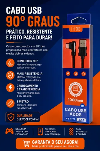 Cabo Lightning 90 Graus Para Usb-a 1 Metro inova 