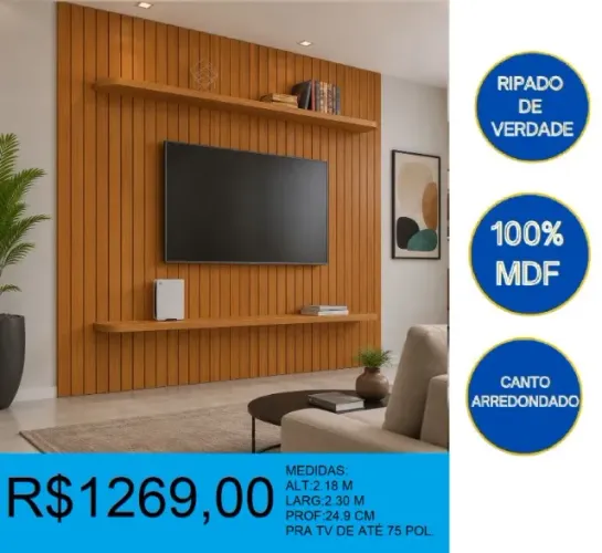 Painel ripado 100% mdf - entrega gratuita!