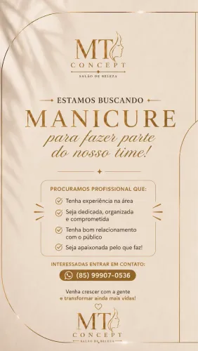 Precisamos de Manicure e Pedicure