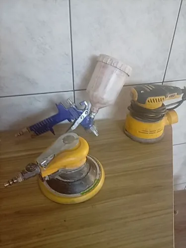 Kit de ferramentas - lixadeira elétrica, rokit e pistola de pintura