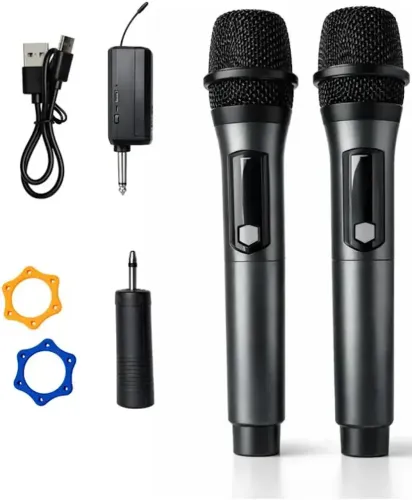 Kit Microfone recarregável profissional led