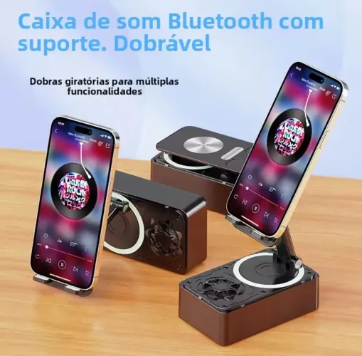 Suporte para smartphone com Alto falante 3 em 1 Bluetooth
